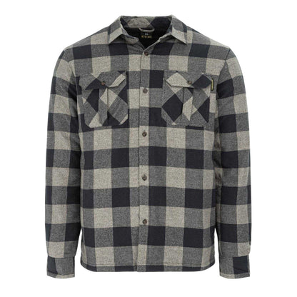 Grey-Black - Front - Dunlop Mens Lumber Buffalo Check Flannel Shirt