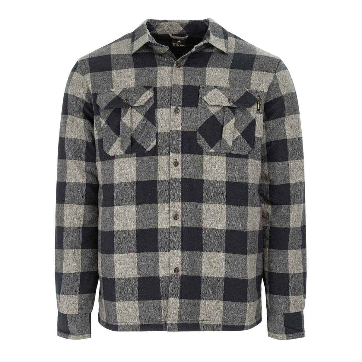 Grey-Black - Front - Dunlop Mens Lumber Buffalo Check Flannel Shirt