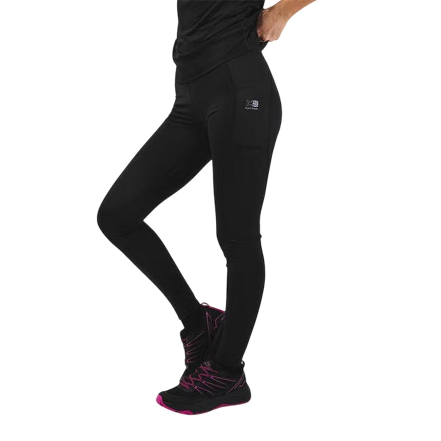 Black - Side - Karrimor Womens-Ladies Logo Running Tights