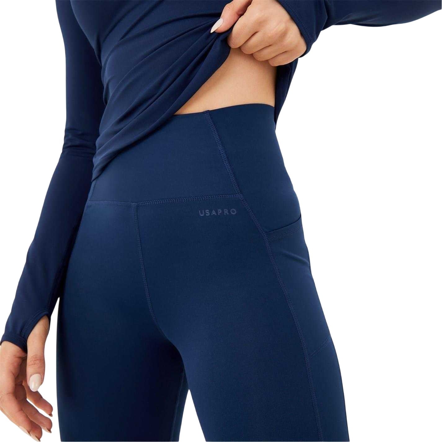 Navy - Lifestyle - USA Pro Womens-Ladies Core High Rise Leggings