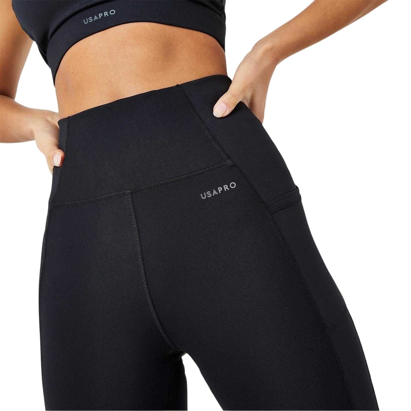 Black - Lifestyle - USA Pro Womens-Ladies Core High Rise Leggings