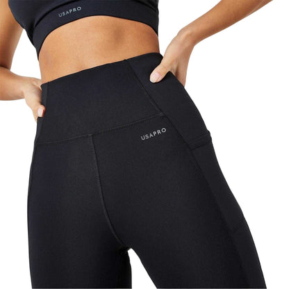 Black - Lifestyle - USA Pro Womens-Ladies Core High Rise Leggings