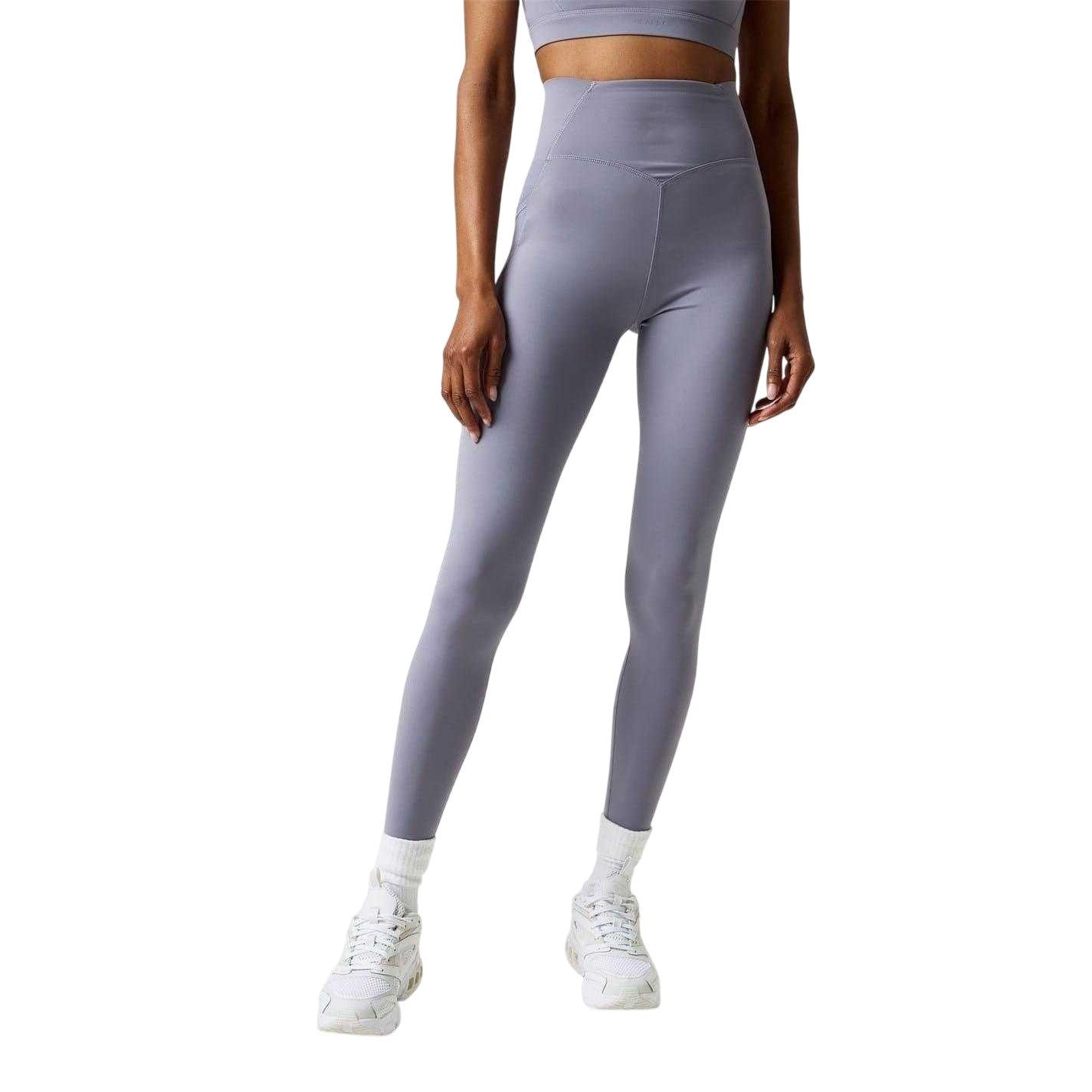 Silver - Side - USA Pro Womens-Ladies Core High Rise Leggings