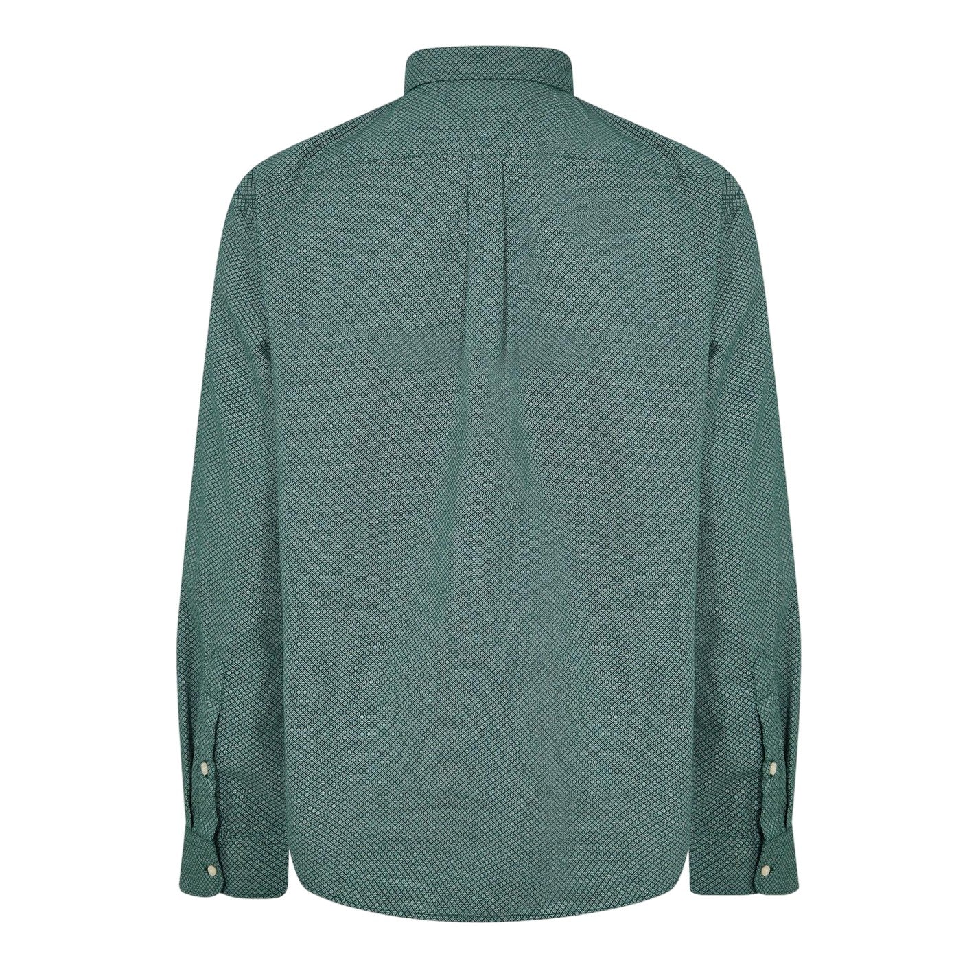 Green - Back - Tommy Hilfiger Mens Logo Poplin Long-Sleeved Shirt