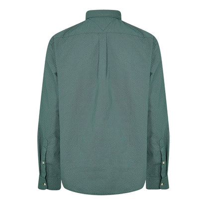Green - Back - Tommy Hilfiger Mens Logo Poplin Long-Sleeved Shirt