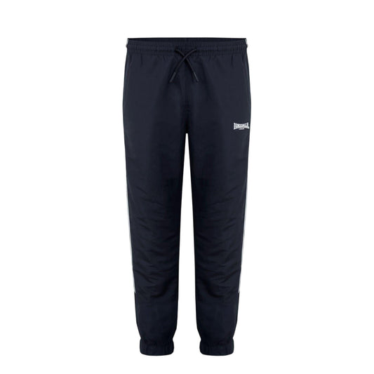 Black - Front - Lonsdale Mens Stripe Tracksuit Bottoms