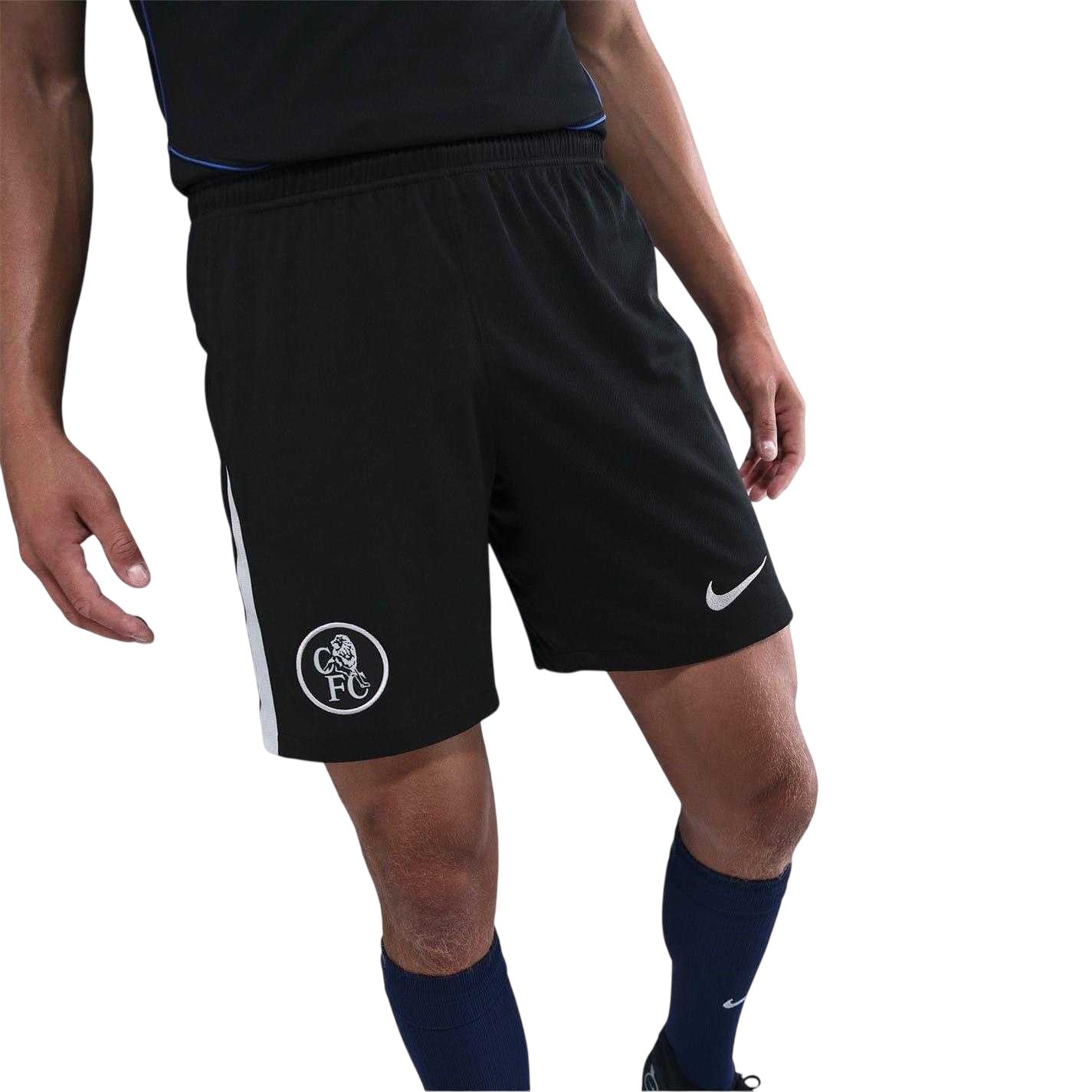 Black-Silver - Side - Nike Mens Third Chelsea FC Football Shorts