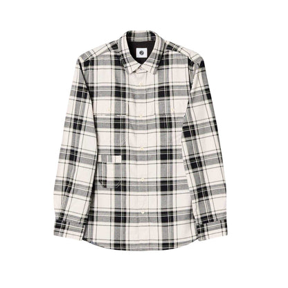 Stone - Front - Pretty Green Mens Woolwich Checkered Shirt