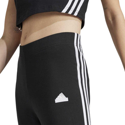 Black - Pack Shot - Adidas Womens-Ladies Future Icons 3 Stripes Tight Leggings