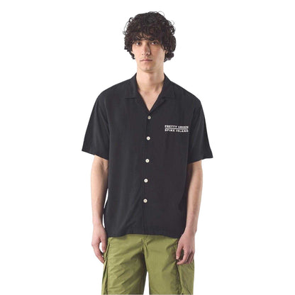 Black - Lifestyle - Pretty Green Mens Spike Island Short-Sleeved Shirt
