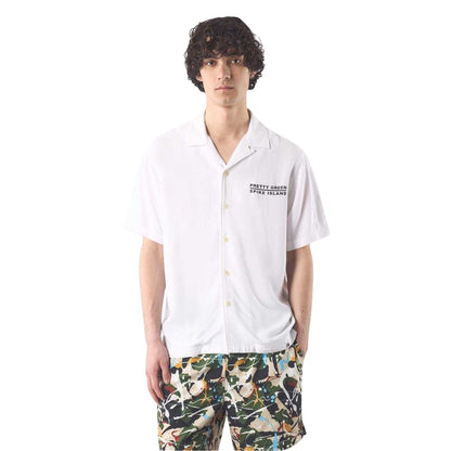 White - Lifestyle - Pretty Green Mens Spike Island Short-Sleeved Shirt