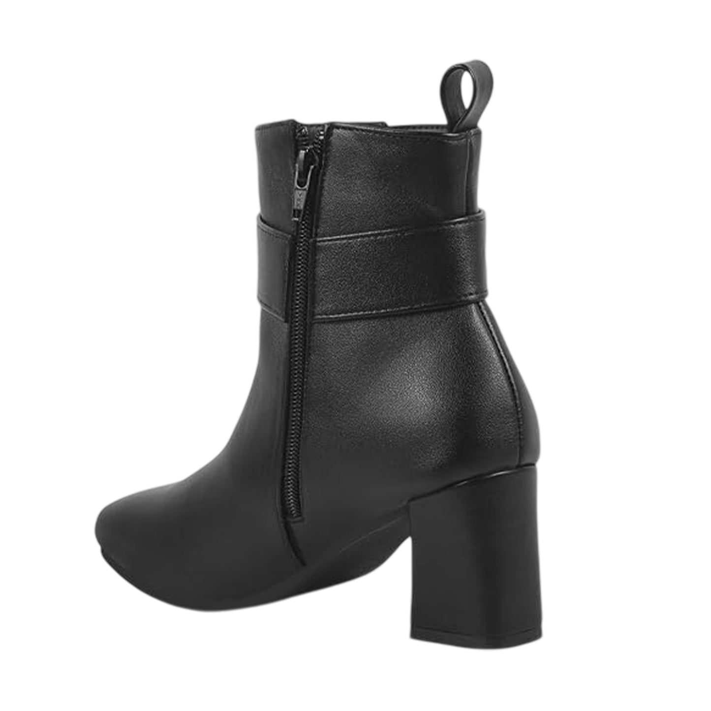 Black - Back - Lotus Shoes Womens-Ladies Adelaide Leather Block Heel Ankle Boots