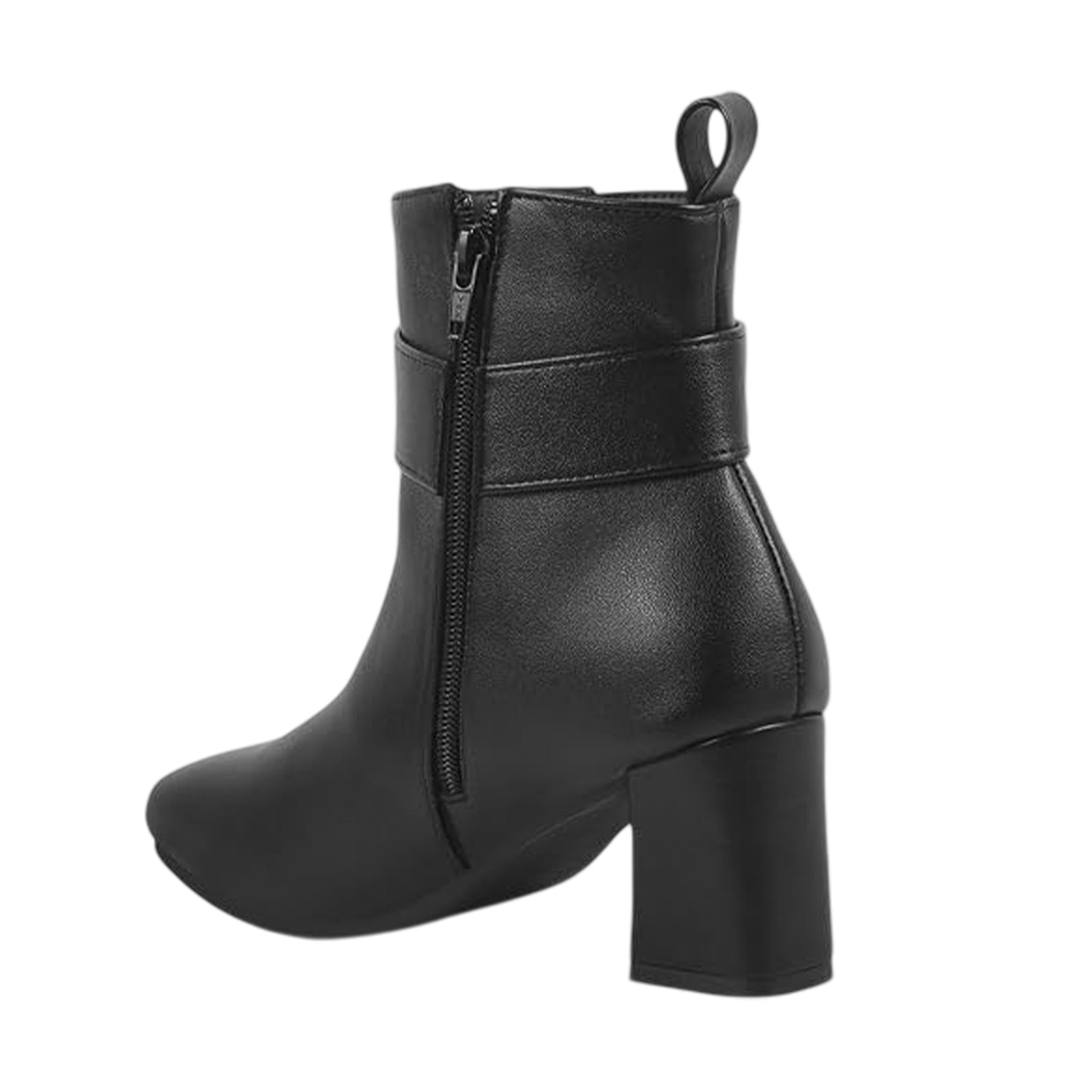 Black - Back - Lotus Shoes Womens-Ladies Adelaide Leather Block Heel Ankle Boots