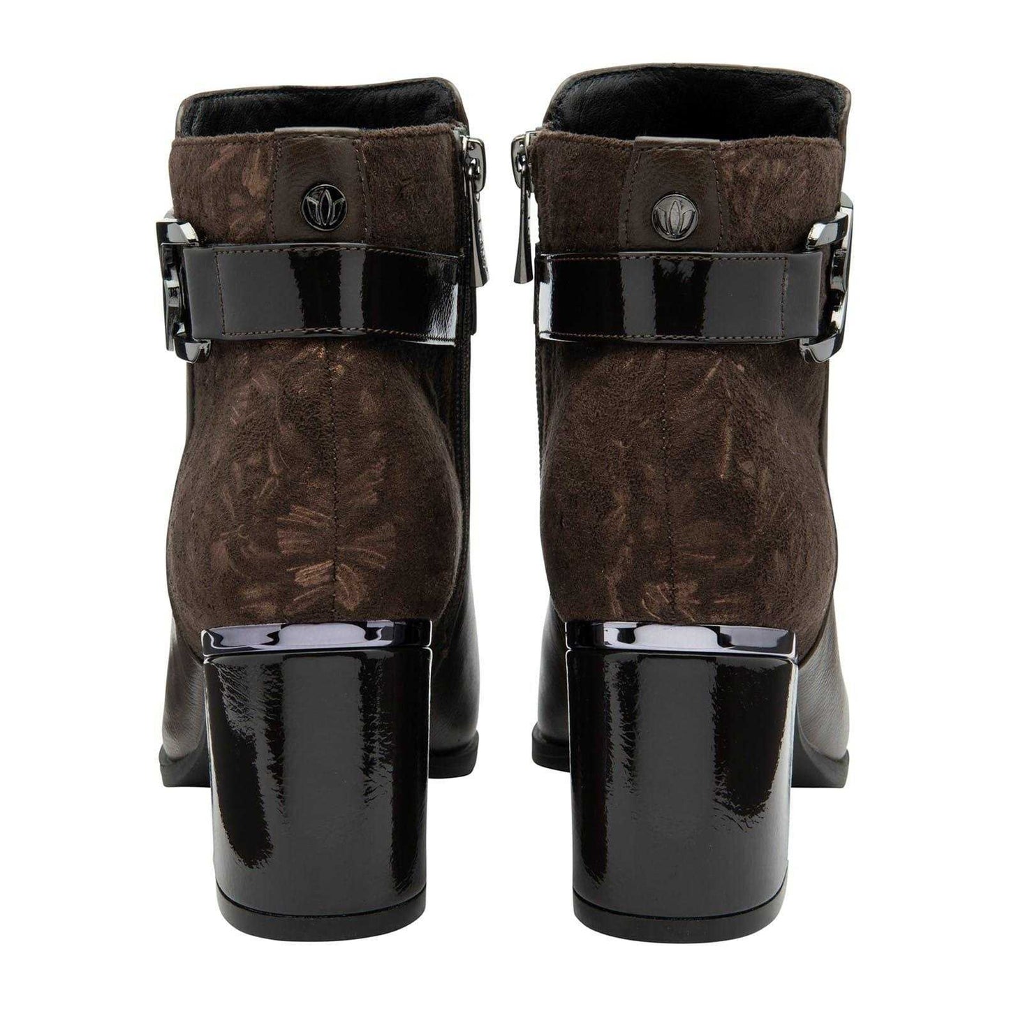 Brown - Back - Lotus Shoes Womens-Ladies Adelaide Leather Block Heel Ankle Boots