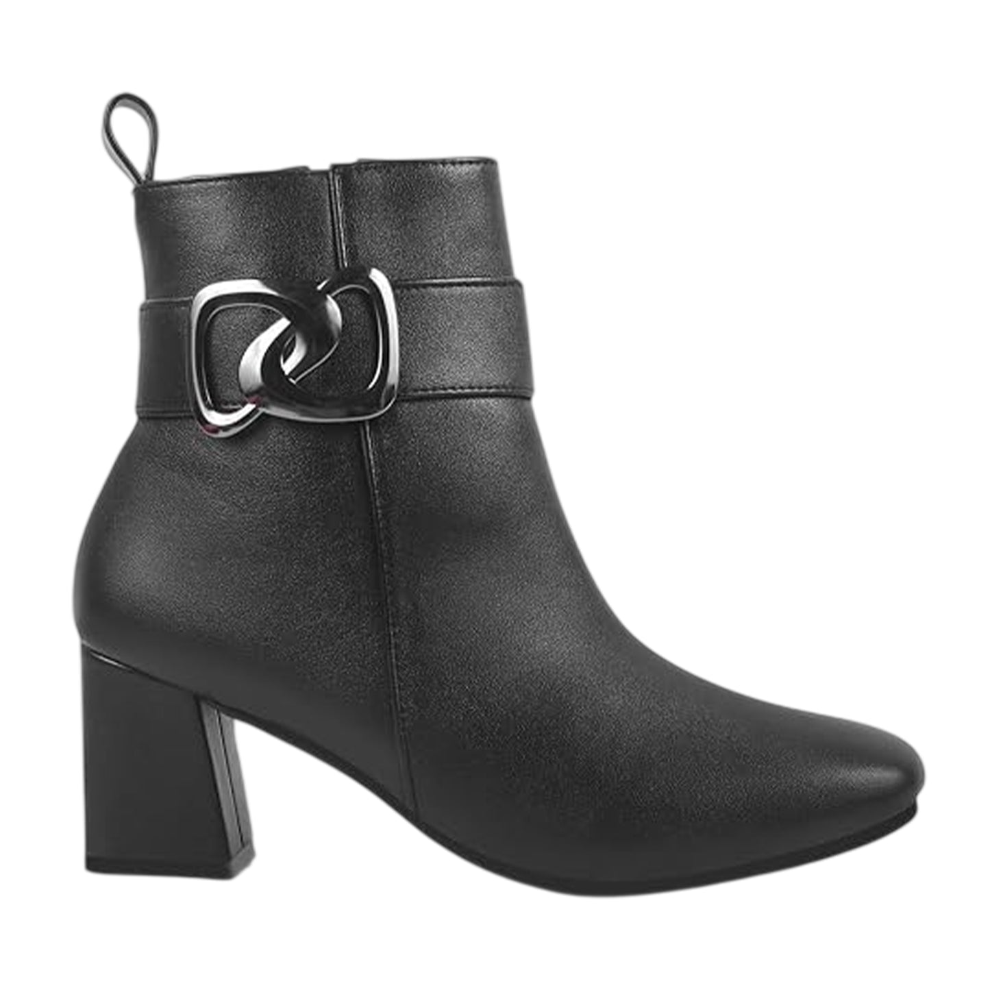 Black - Front - Lotus Shoes Womens-Ladies Adelaide Leather Block Heel Ankle Boots