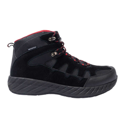Black-Red - Front - Donnay Mens Suede Waterproof Hiking Boots