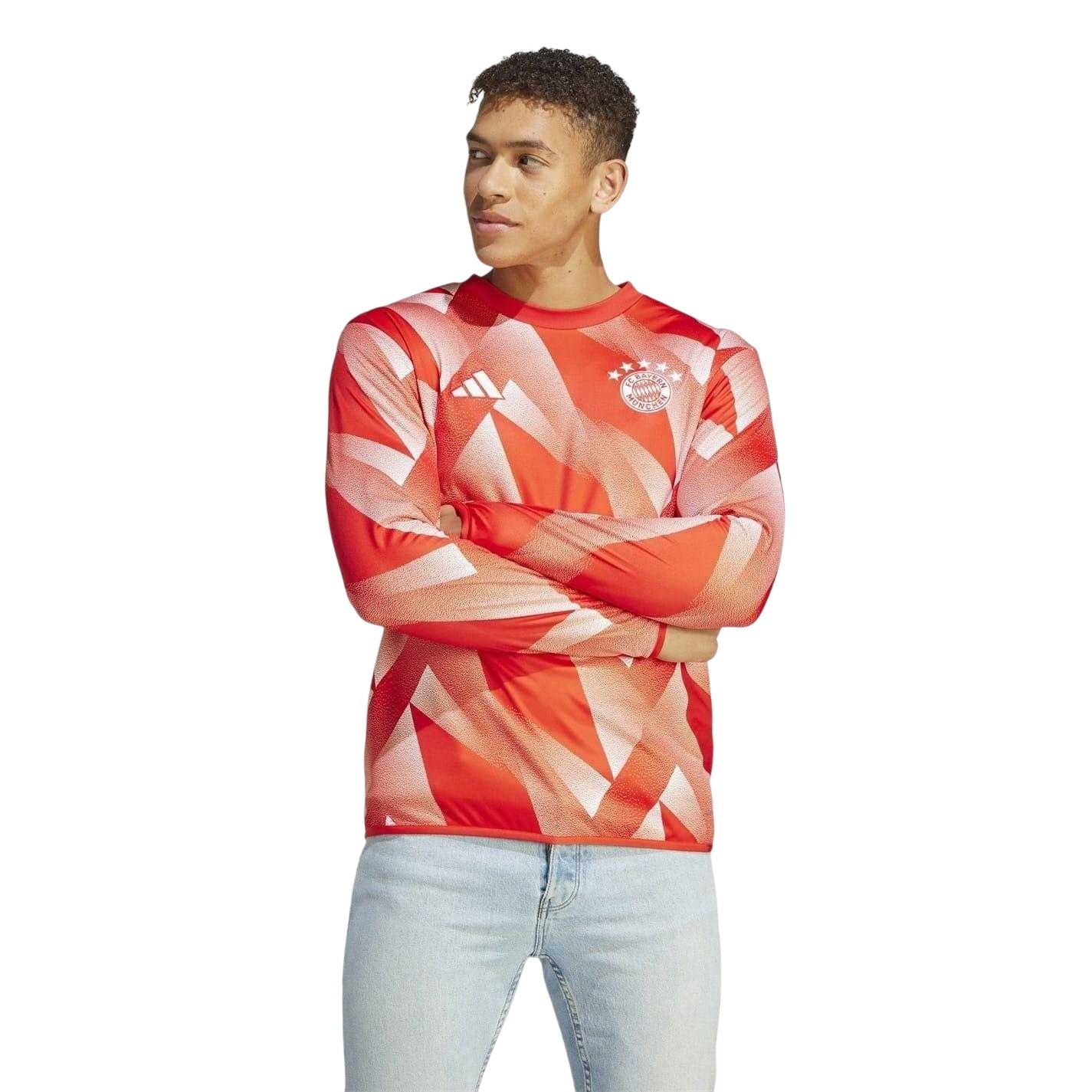 Red-White - Lifestyle - Adidas Mens 2023-24 Pre Match FC Bayern Munich Top