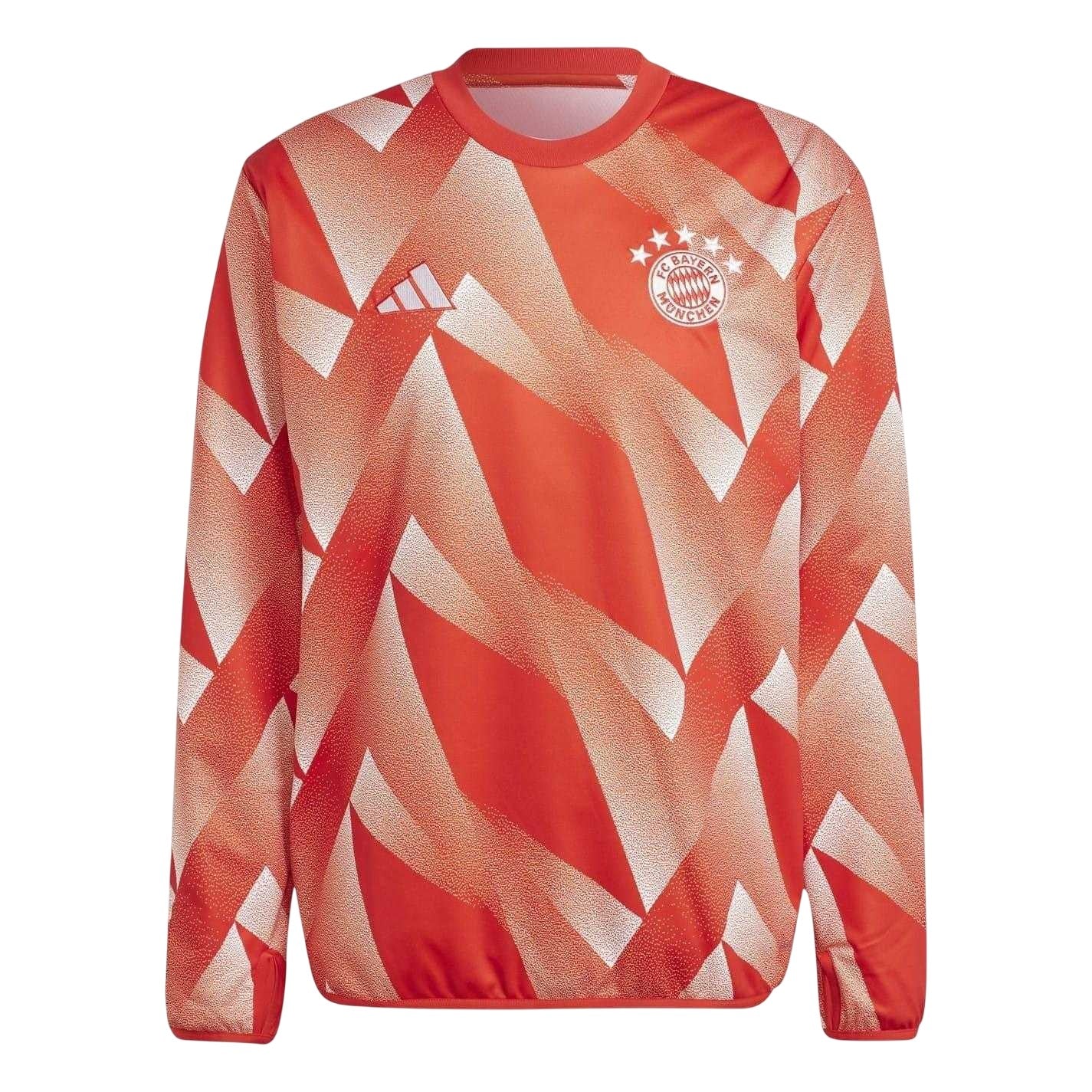 Red-White - Front - Adidas Mens 2023-24 Pre Match FC Bayern Munich Top