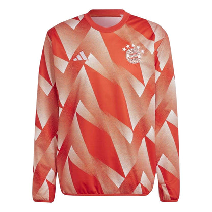 Red-White - Front - Adidas Mens 2023-24 Pre Match FC Bayern Munich Top
