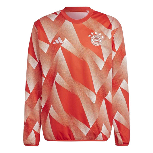 Red-White - Front - Adidas Mens 2023-24 Pre Match FC Bayern Munich Top
