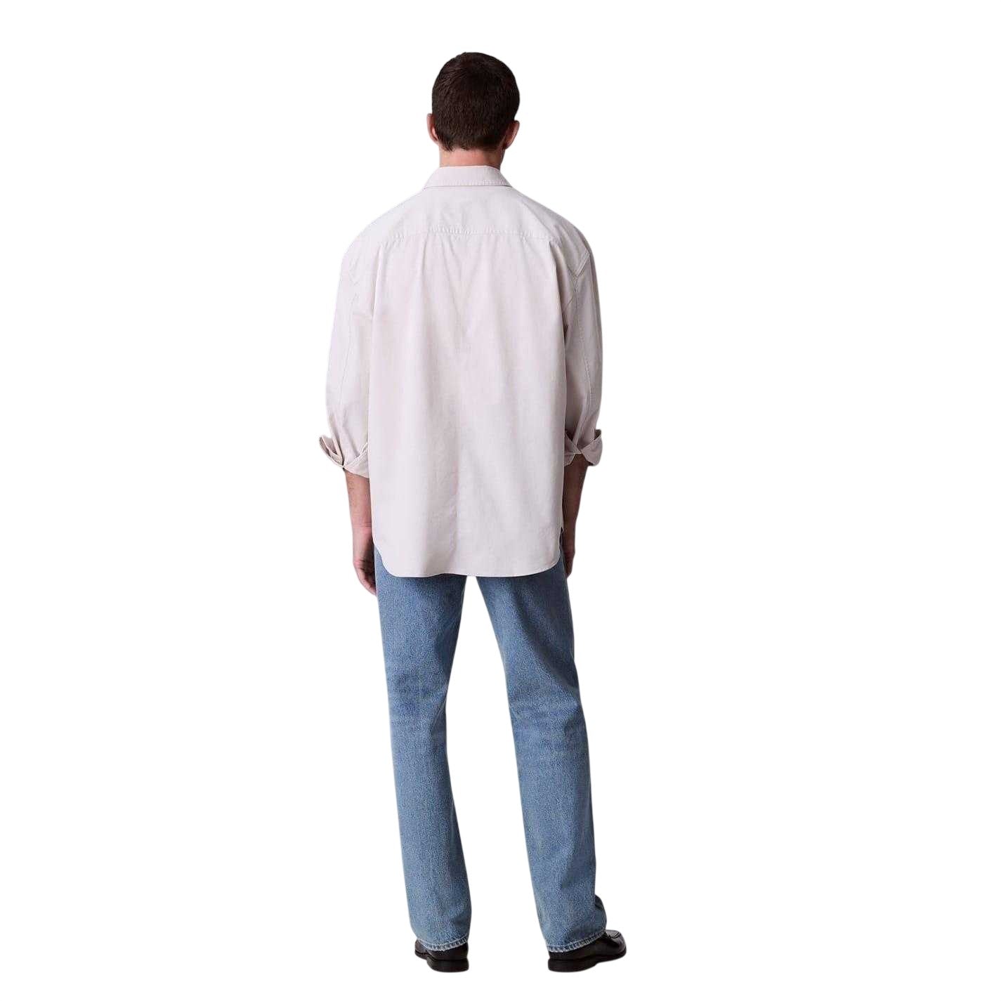 Chalk - Back - Calvin Klein Mens Chambray Shirt
