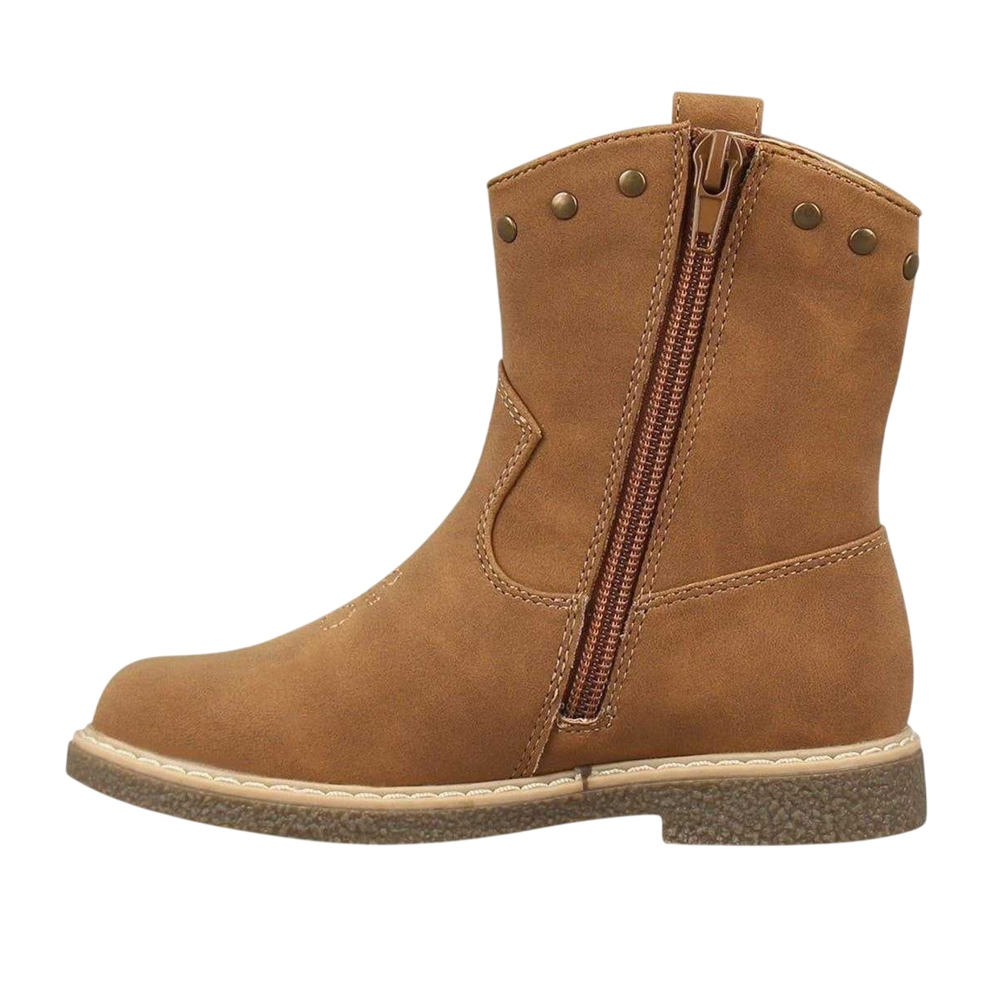 Tan - Back - Miso Girls Jolene Leather Cowboy Boots