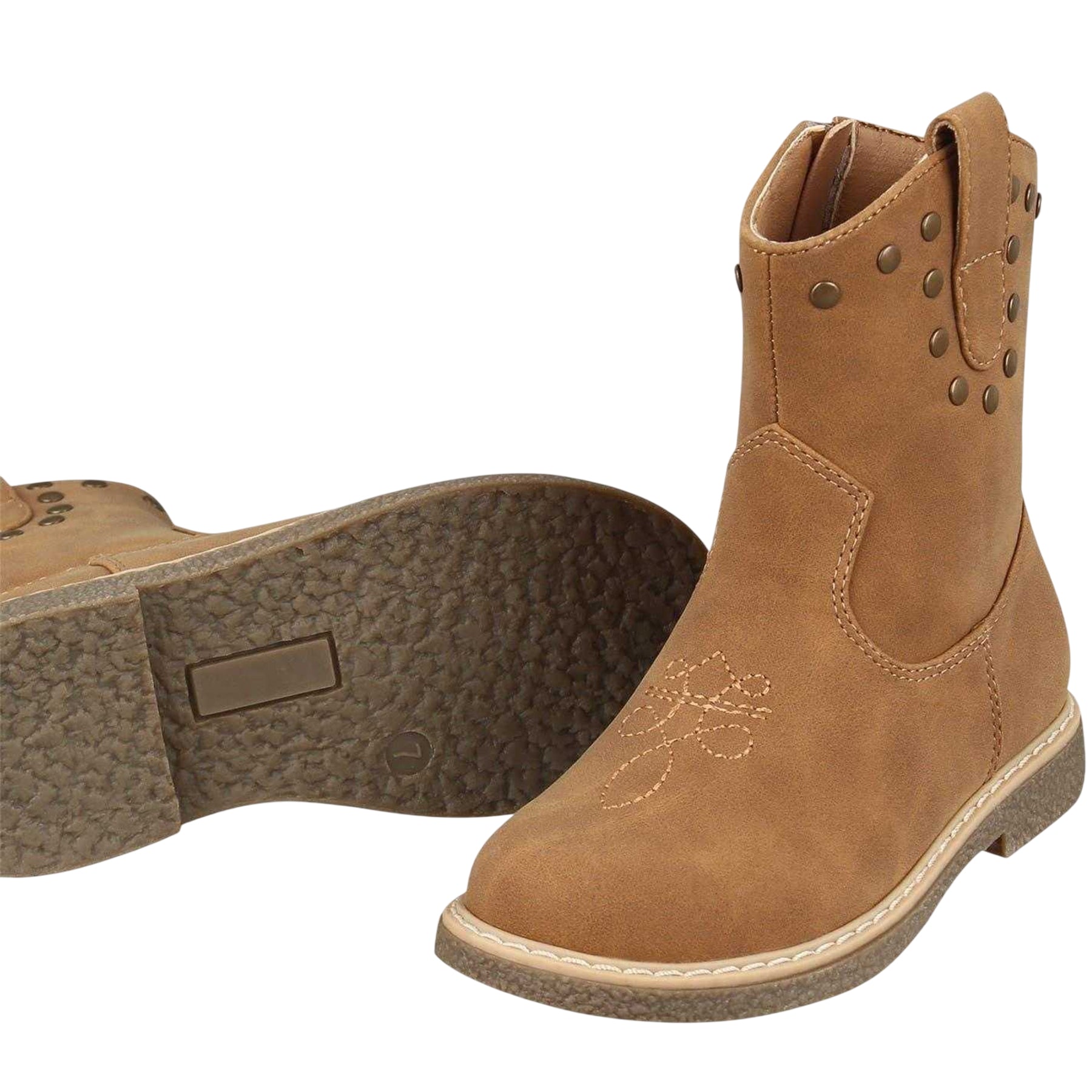 Tan - Lifestyle - Miso Girls Jolene Leather Cowboy Boots