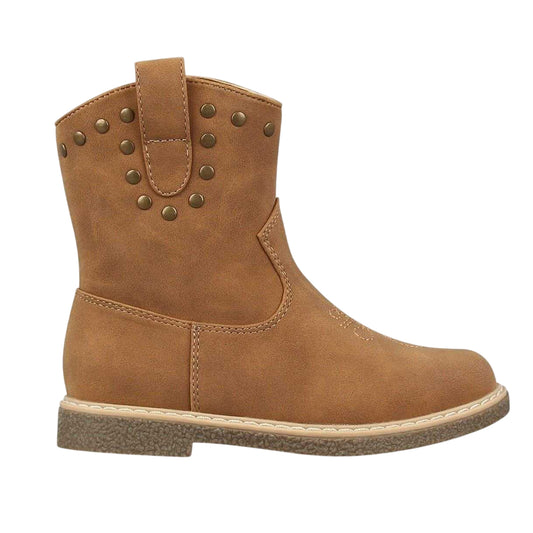 Tan - Front - Miso Girls Jolene Leather Cowboy Boots