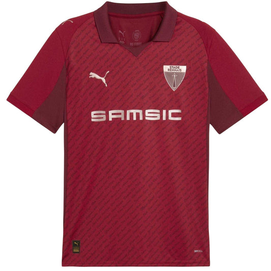 Red-Black - Front - Stade Rennais FC Mens 2025-2026 Puma Home Shirt