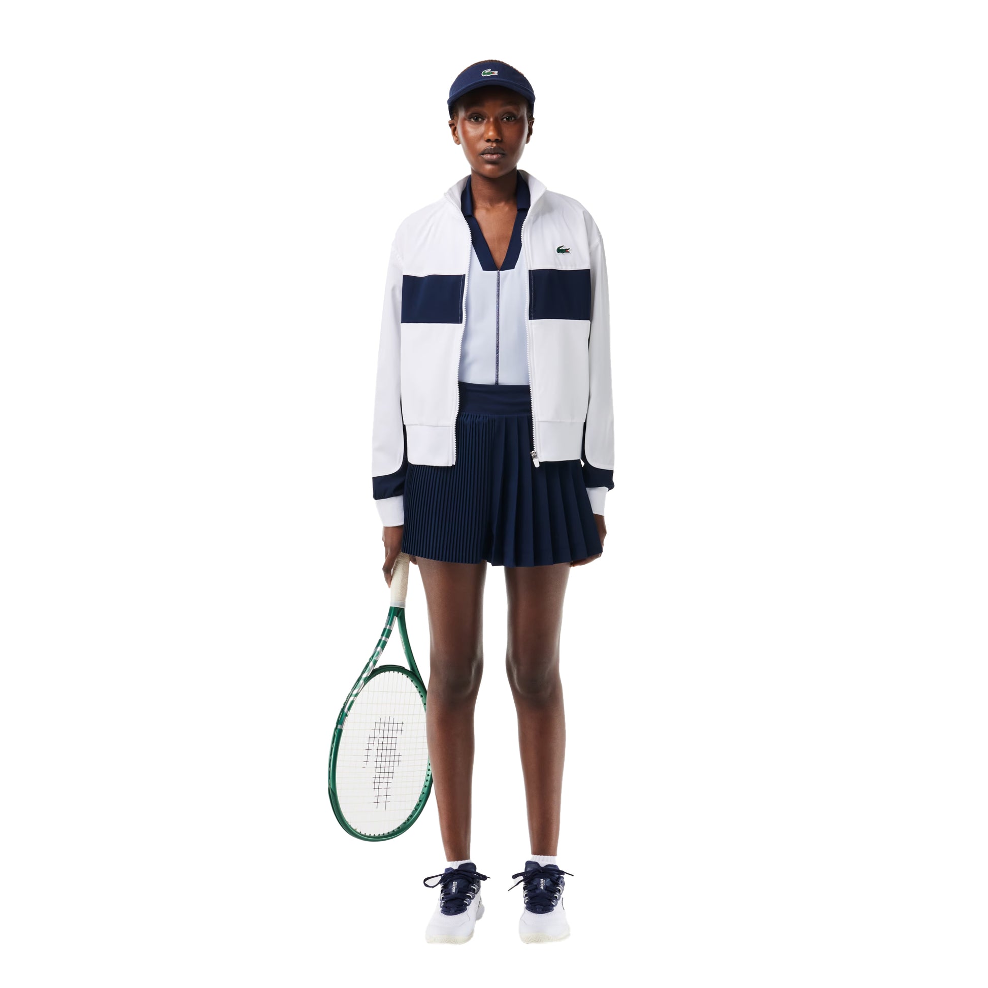 Blue - Pack Shot - Lacoste Womens-Ladies Lined Pleated Tennis Shorts