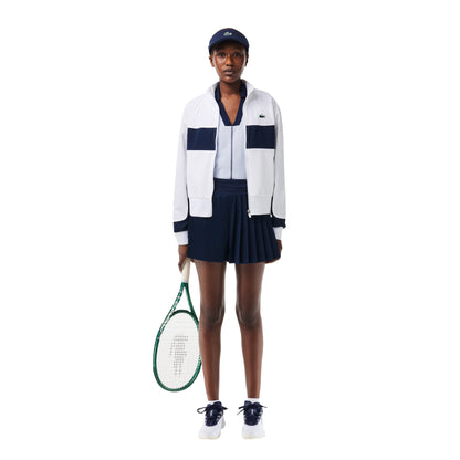 Blue - Pack Shot - Lacoste Womens-Ladies Lined Pleated Tennis Shorts
