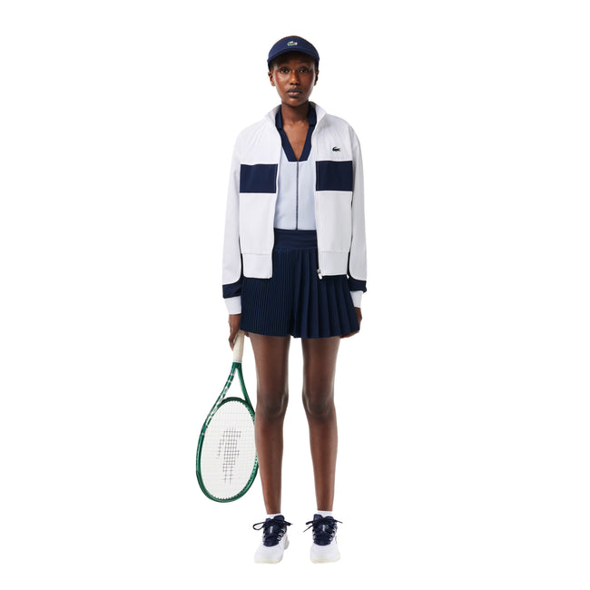 Blue - Pack Shot - Lacoste Womens-Ladies Lined Pleated Tennis Shorts