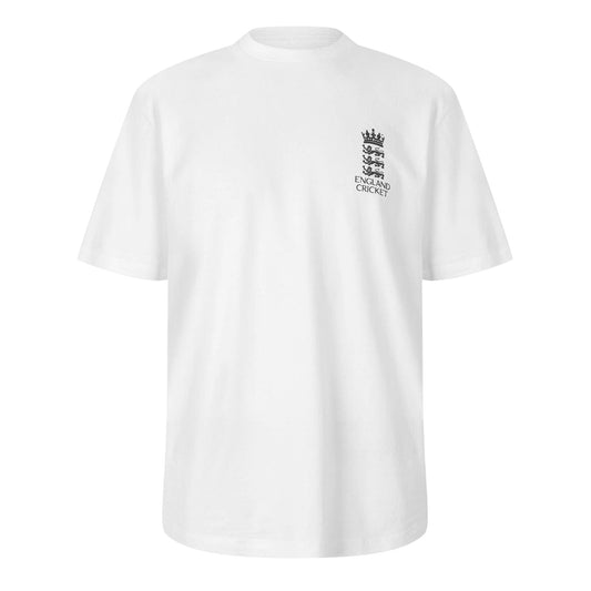 White - Front - Castore Unisex Adult England Cricket Crest T-Shirt