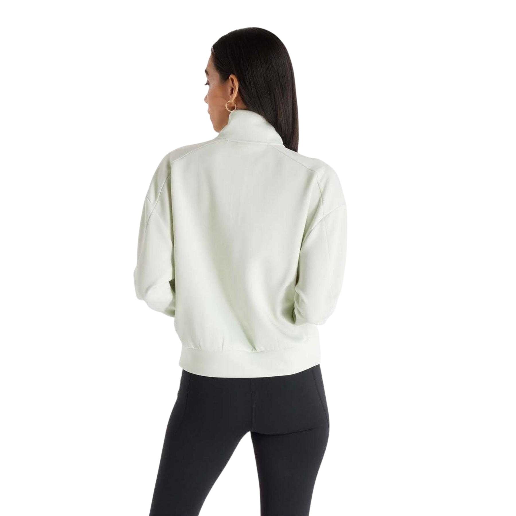 Mint - Back - New Balance Womens-Ladies Knitted Quarter Zip Oversized Sweatshirt