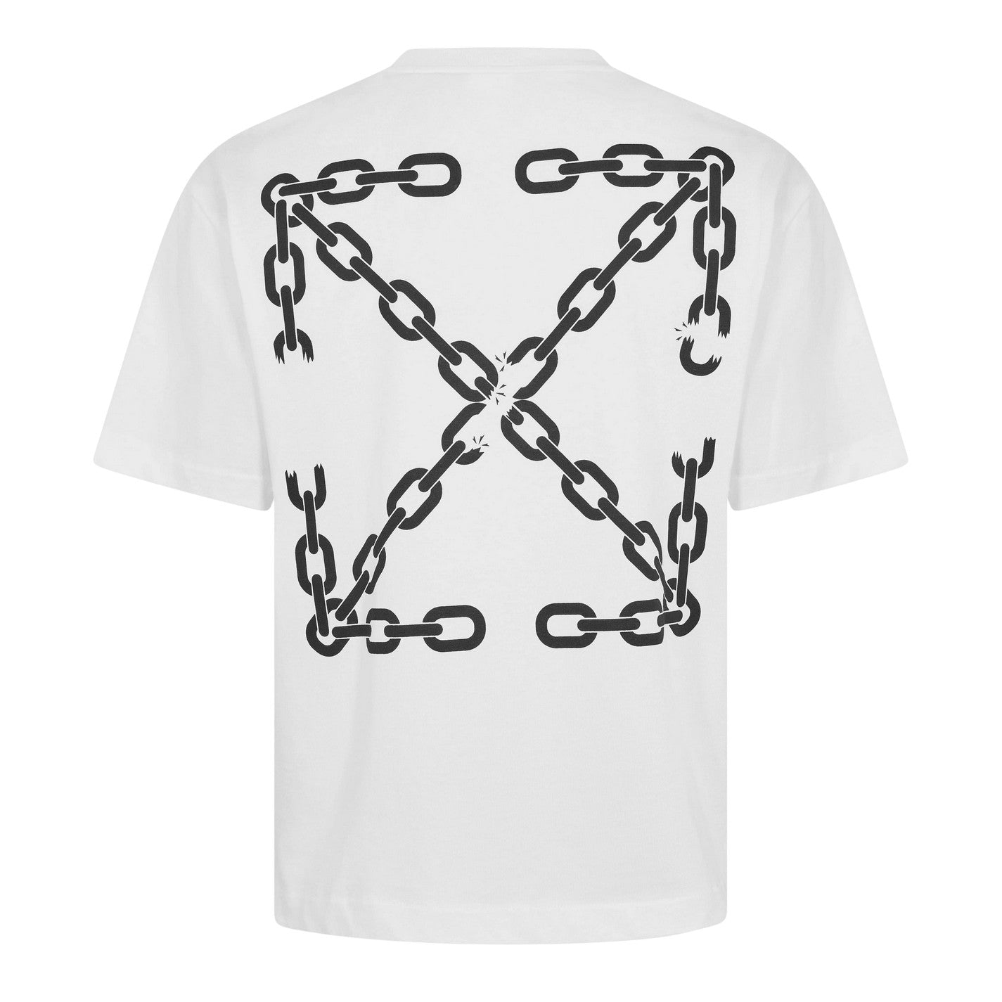 White - Back - Off White Mens Chain Print T-Shirt