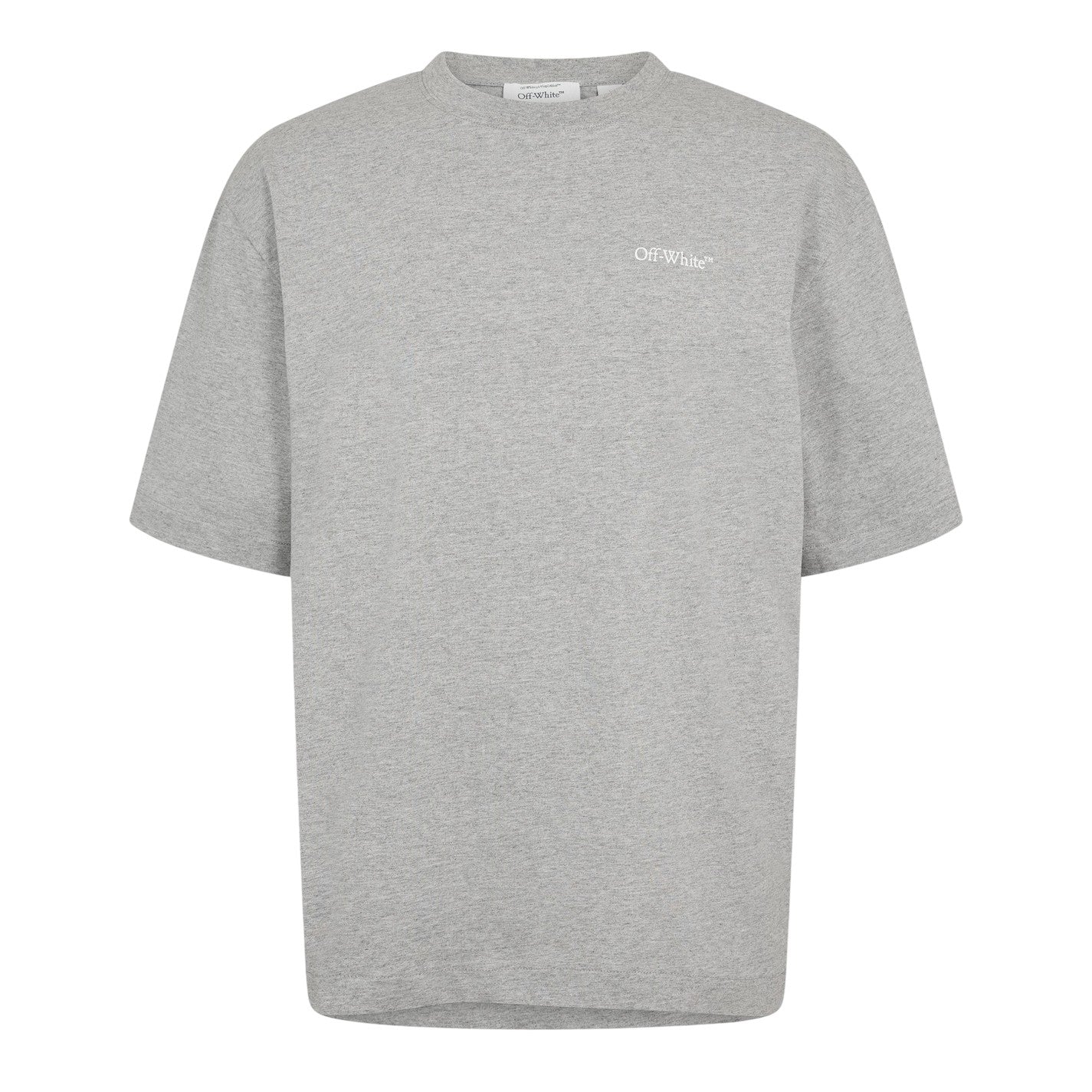 Light Grey - Front - Off White Mens Chain Print T-Shirt