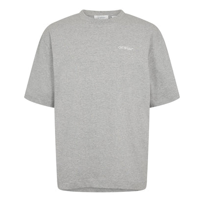 Light Grey - Front - Off White Mens Chain Print T-Shirt