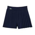 Blue - Front - Lacoste Womens-Ladies Lined Pleated Tennis Shorts
