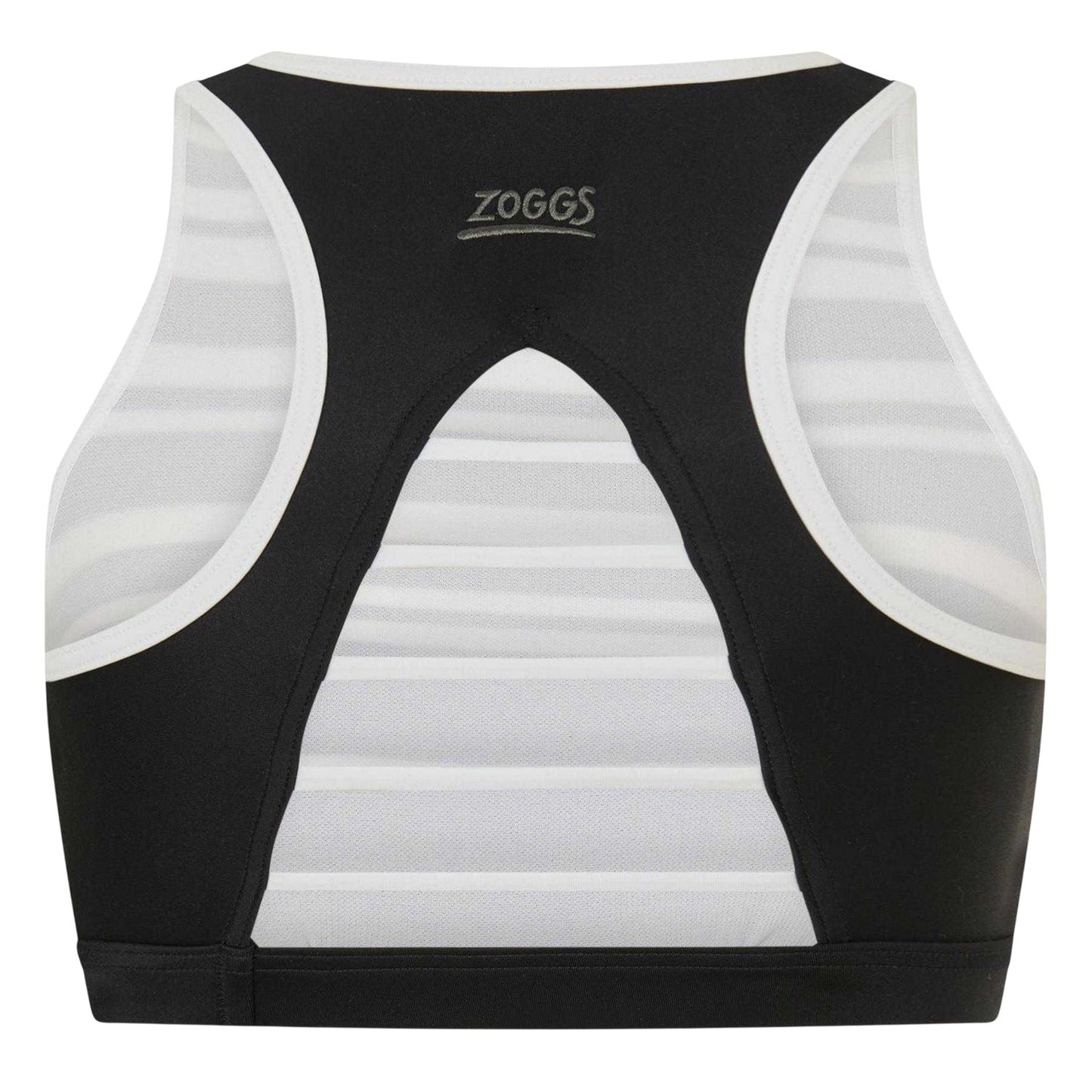 Black - Back - Zoggs Womens-Ladies Stripe Crop Top