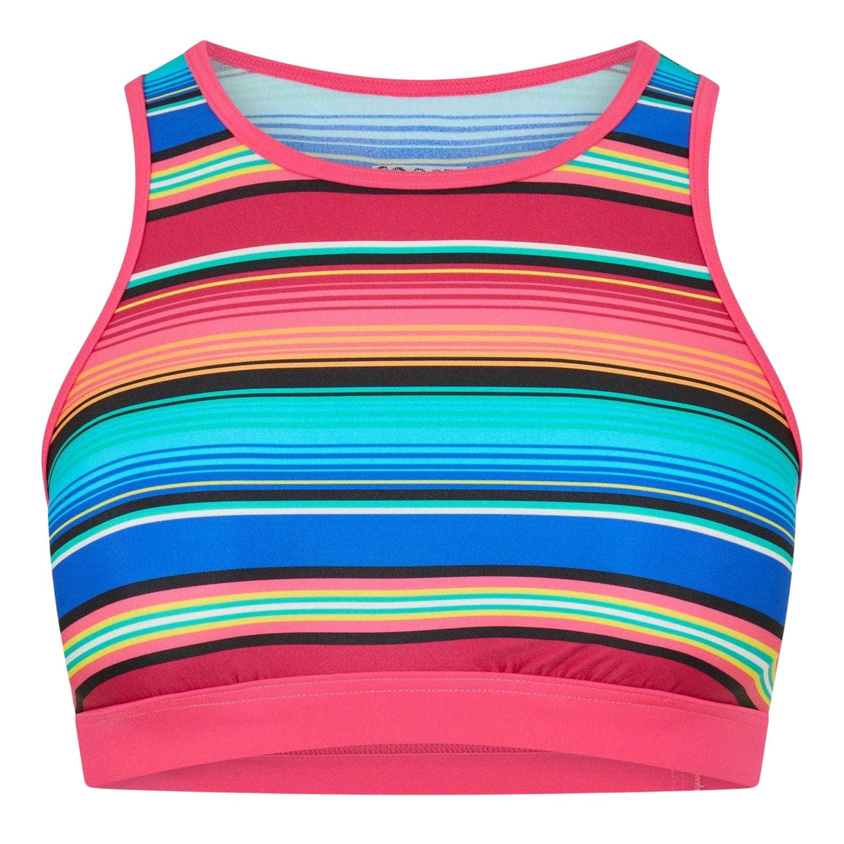 Multicoloured - Front - Zoggs Womens-Ladies Stripe Crop Top