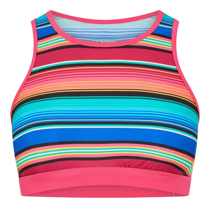 Multicoloured - Front - Zoggs Womens-Ladies Stripe Crop Top
