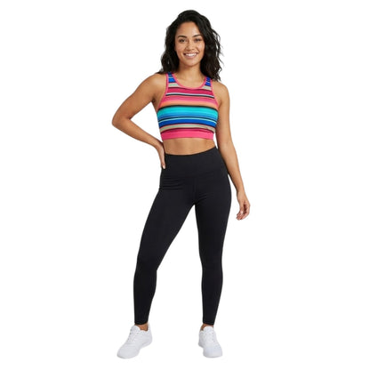 Multicoloured - Side - Zoggs Womens-Ladies Stripe Crop Top