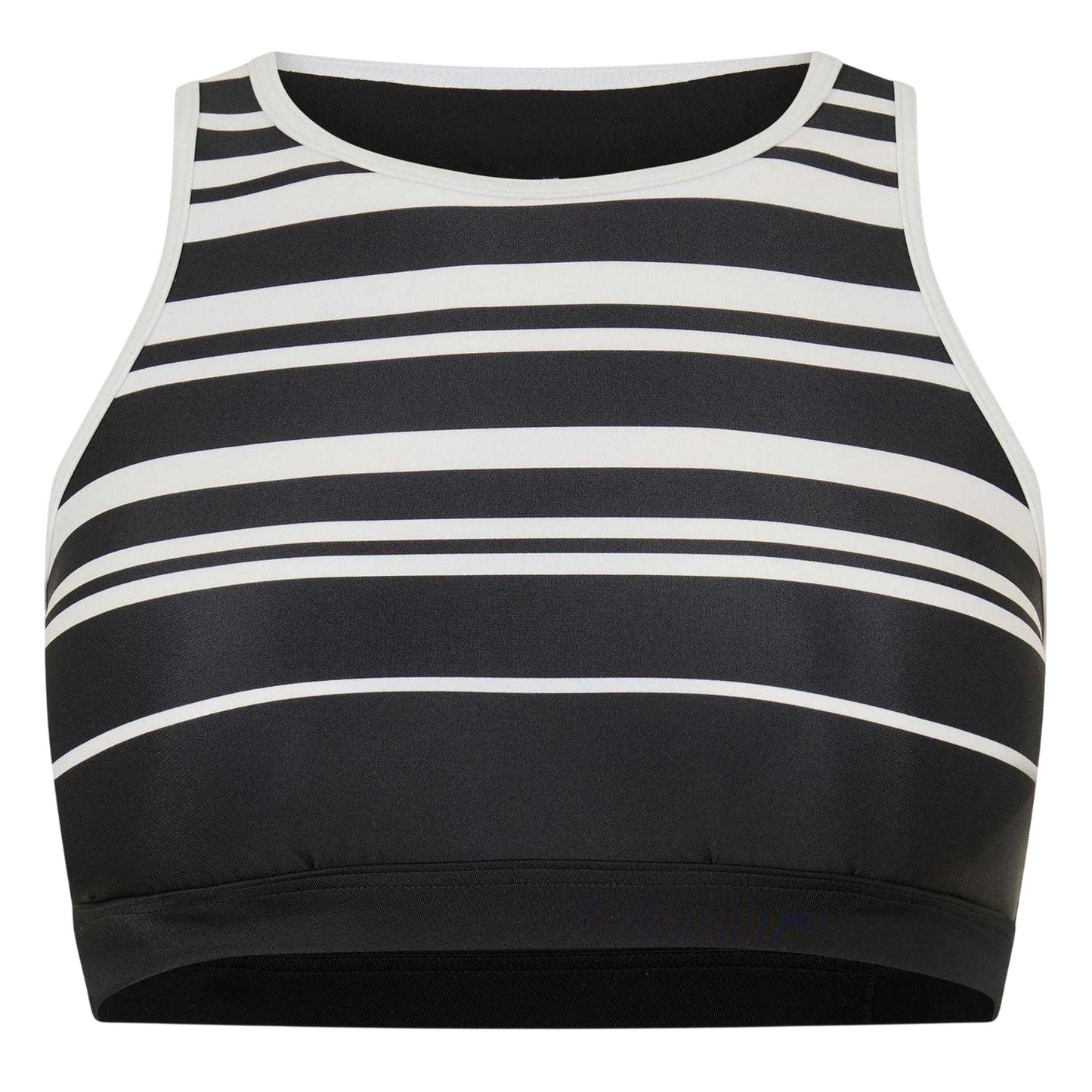 Black - Front - Zoggs Womens-Ladies Stripe Crop Top