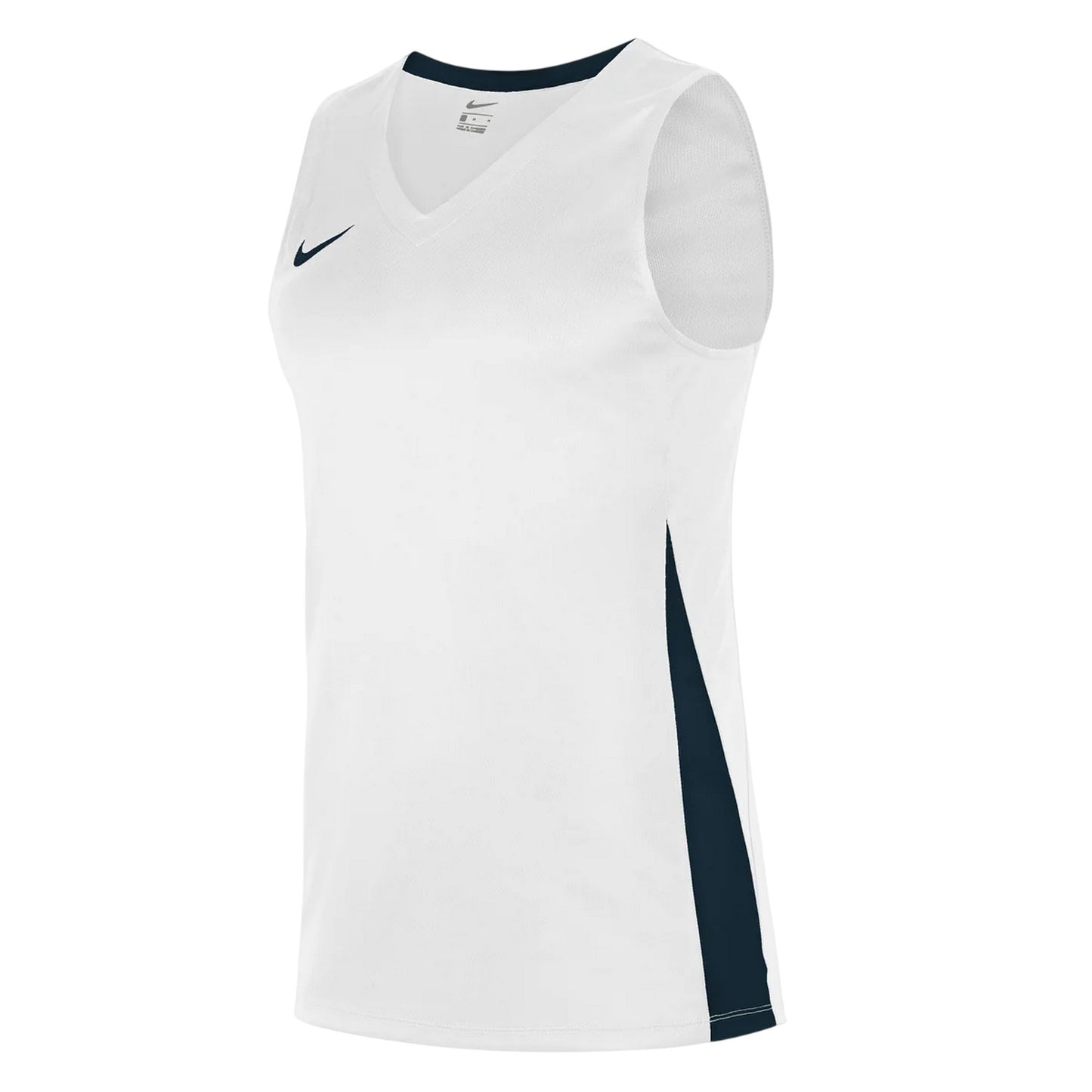 White-Obsidian Blue - Front - Nike Womens-Ladies Contrast Panel Sleeveless Jersey