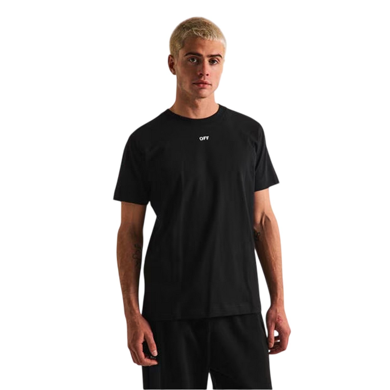 Black - Side - Off White Mens Off Logo Short-Sleeved T-Shirt