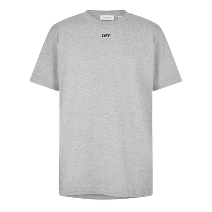 Light Grey - Front - Off White Mens Off Logo Short-Sleeved T-Shirt