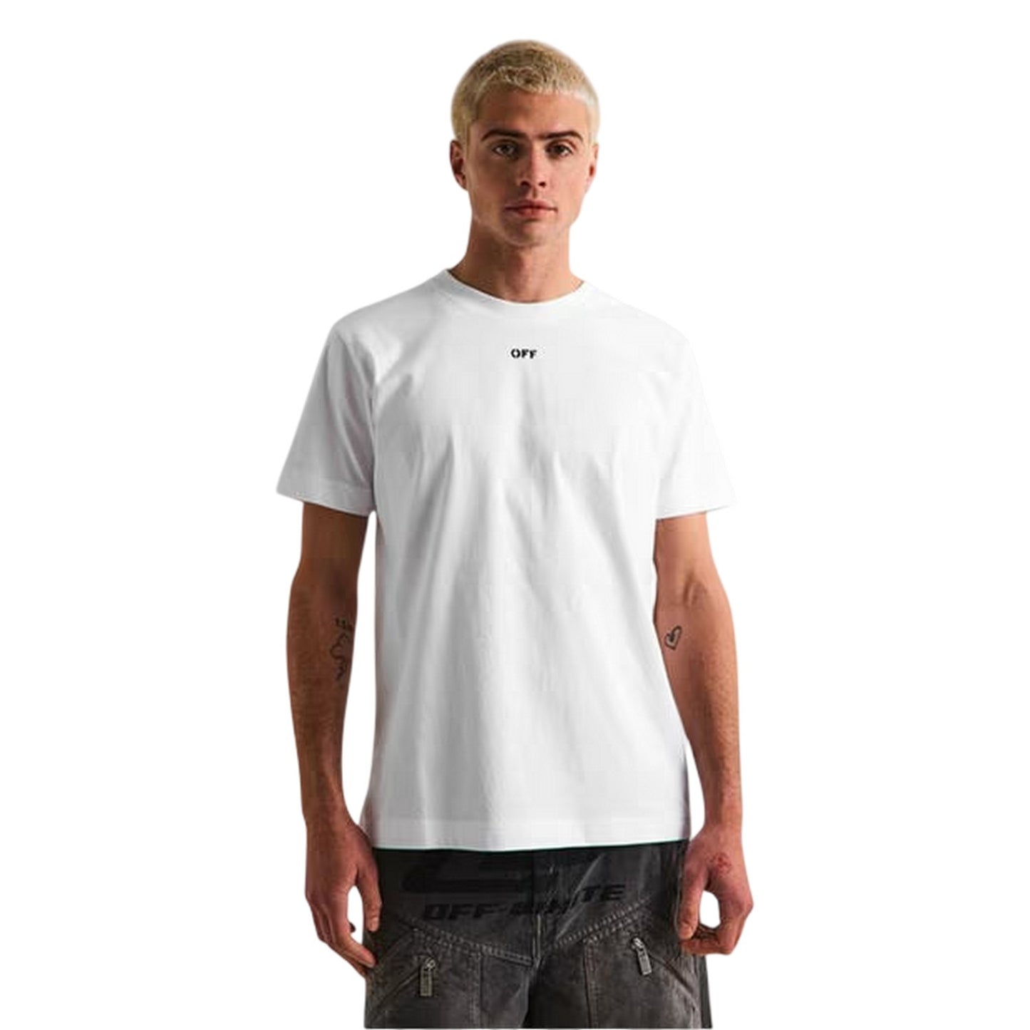 White - Side - Off White Mens Off Logo Short-Sleeved T-Shirt