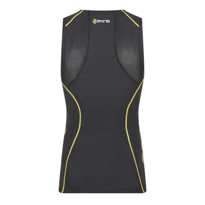 Black - Back - Skins Mens A200 Contrast Vest Top