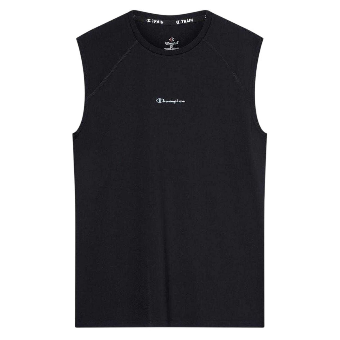 Black - Front - Champion Mens Chest Logo Sleeveless Top