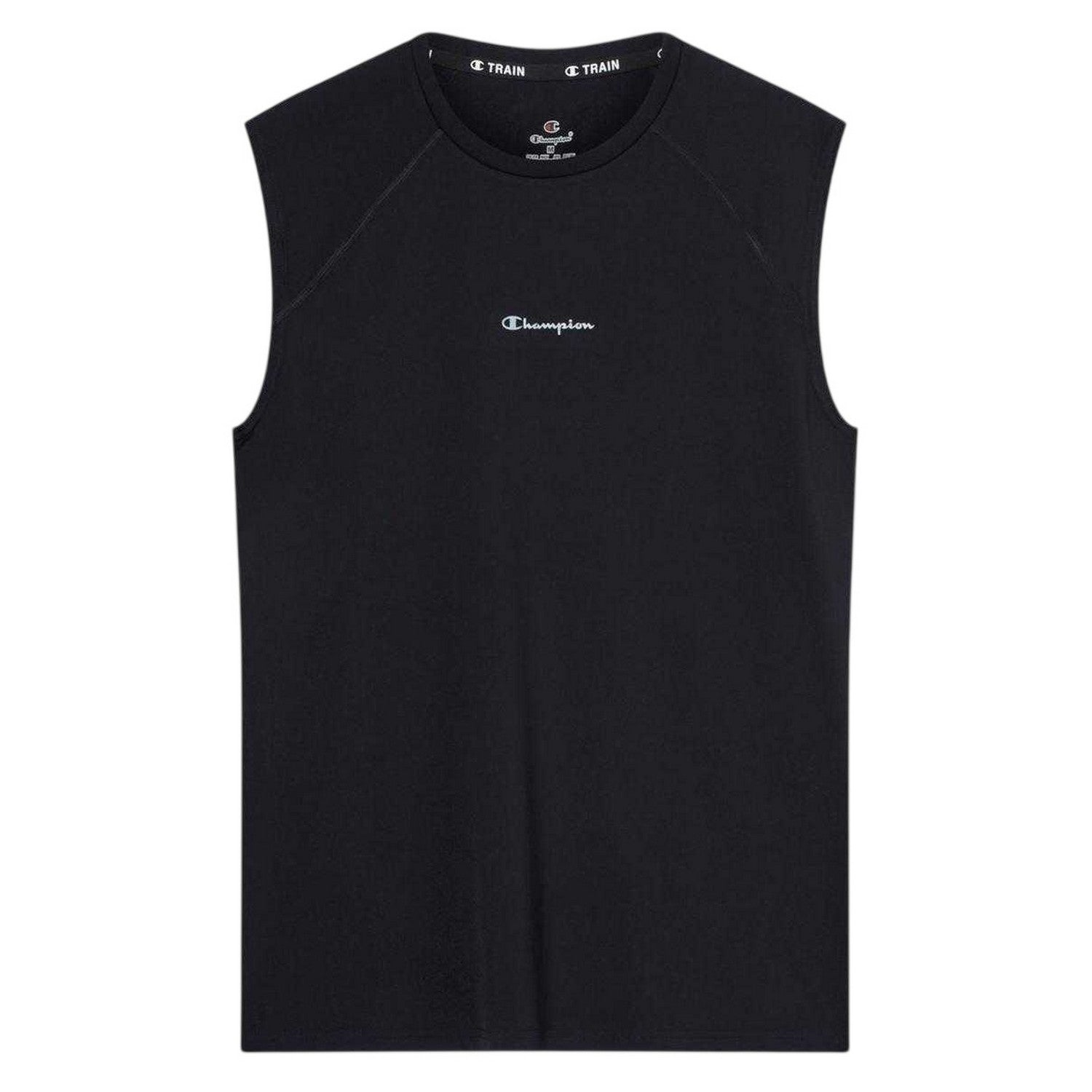 Black - Front - Champion Mens Chest Logo Sleeveless Top